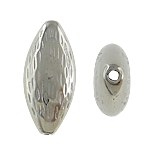 Perles en plastique revêtue de cuivre, plastique revêtu de cuivre, ovale, Placage de couleur platine, protéger l'environnement, sans nickel, plomb et cadmium, 12x26x6mm, Trou:Environ 0.5mm, 5sacsvalises/lot, Vendu par lot