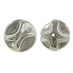 Perles en plastique revêtue de cuivre, plastique revêtu de cuivre, Rond, Placage de couleur platine, protéger l'environnement, sans nickel, plomb et cadmium, 18mm, Trou:Environ 0.5mm, 5sacsvalises/lot, Vendu par lot