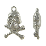 Copper Coated Plastic Pendant Skull platinum color plated nickel lead & cadmium free Approx 2mm Sold By Lot