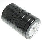 Ribín Satin, Satin Ribbon, dubh, 12mm, Fad 250 Clós, 10ríomhairí pearsanta/Lot, Díolta De réir Lot