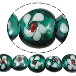 Бусины Lampwork с золотым песком, Лэмпворк, Плоская круглая форма, золотой песок, 15x2.50mm, отверстие:Приблизительно 1.5mm, длина 14 дюймовый, 5пряди/сумка, продается сумка