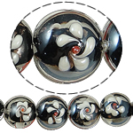 Koraliki szklane ze złotym piaskiem, Lampwork, Płaskie koło, złoty piasek, 15x12.50mm, otwór:około 1.5mm, długość 14 cal, 5nici/torba, sprzedane przez torba