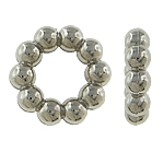 Perles en plastique revêtue de cuivre, plastique revêtu de cuivre, fleur, Placage de couleur platine, protéger l'environnement, sans nickel, plomb et cadmium, 14x4mm, Trou:Environ 8mm, 5sacsvalises/lot, Vendu par lot