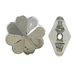 Perles en plastique revêtue de cuivre, plastique revêtu de cuivre, fleur, Placage de couleur platine, protéger l'environnement, sans nickel, plomb et cadmium, 13x8mm, Trou:Environ 1mm, 5sacsvalises/lot, Vendu par lot