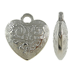 Copper Coated Plastic Pendant Heart platinum color plated nickel lead & cadmium free Approx 2.5mm Sold By Lot