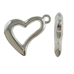 Copper Coated Plastic Pendant Heart platinum color plated nickel lead & cadmium free Approx 2mm Sold By Lot