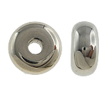 Vario Padengtas Plastikiniai karoliukai, Rondelle, platinos spalva padengtas, nikelio, švino ir kadmio nemokamai, 17x8mm, Skylė:Apytiksliai 4mm, 5Krepšiai/Pirkimo, Pardavė Pirkimo