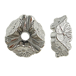 Perles en plastique revêtue de cuivre, plastique revêtu de cuivre, fleur, Placage de couleur platine, protéger l'environnement, sans nickel, plomb et cadmium, 19x8mm, Trou:Environ 4mm, 5sacsvalises/lot, Vendu par lot