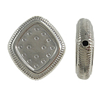 Vario Padengtas Plastikiniai karoliukai, Rombas, platinos spalva padengtas, nikelio, švino ir kadmio nemokamai, 17x19x4mm, Skylė:Apytiksliai 0.5mm, 5Krepšiai/Pirkimo, Pardavė Pirkimo