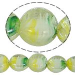 Χάντρες Lampwork, Γυάλινα, Ωοειδής, 13x17mm, Τρύπα:Περίπου 2mm, Μήκος 17 inch, 5Σκέλη/τσάντα, Sold Με τσάντα