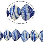 Handgemaakte Lampwork Beads, Schelp, blauw, 21x14x10mm, Gat:Ca 2mm, Lengte 11.5 inch, 5strengen/Bag, Verkocht door Bag