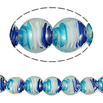 Εσωτερική Twist Χάντρες Lampwork, Γυάλινα, Flat Γύρος, 20x10mm, Τρύπα:Περίπου 2mm, Μήκος 14.5 inch, 5Σκέλη/τσάντα, Sold Με τσάντα