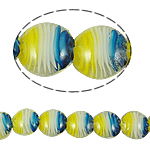 Εσωτερική Twist Χάντρες Lampwork, Γυάλινα, Flat Γύρος, 20x10mm, Τρύπα:Περίπου 2mm, Μήκος 14.5 inch, 5Σκέλη/τσάντα, Sold Με τσάντα