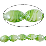 Unutarnji Twist lampwork perle, Oval, 19x23x10mm, Rupa:Približno 1.5mm, Dužina 17.5 inčni, 5pramenovi/Torba, Prodano By Torba