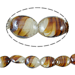 Innerer Twist Lampwork Perlen, oval, 19x23x10mm, Bohrung:ca. 1.5mm, Länge 17.5 ZollInch, 5SträngeStrang/Tasche, verkauft von Tasche