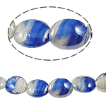 Innerer Twist Lampwork Perlen, oval, 19x23x10mm, Bohrung:ca. 1.5mm, Länge 17.5 ZollInch, 5SträngeStrang/Tasche, verkauft von Tasche