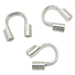 Blås Wire Guardian, Mässing, silver pläterad, nickel, bly och kadmium gratis, 4.20x4.30x1.30mm, Hål:Ca 0.8mm, 5000PC/Bag, Säljs av Bag