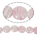 Handgjorda Lamppärlor, Lampwork, Flat Round, rosa, 20x8mm, Hål:Ca 0.5mm, 100PC/Bag, Säljs av Bag