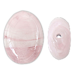 Ručno lampwork perle, Stan Oval, roze, 14x19x8mm, Rupa:Približno 2.5mm, 100računala/Torba, Prodano By Torba