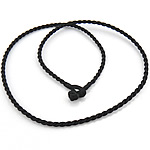 Cordon collier de mode, corde en nylon, noire, 2.50mm, Longueur 16 pouce, 10Strandstoron/lot, Vendu par lot