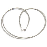 Fashion Halsband Cord, ROSTFRITT STÅL, sterlingsilver fjäder ring spänne, 10-strängen, 0.38mm, Längd Ca 18 inch, 10Strands/Lot, Säljs av Lot