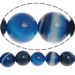 Natuurlijke Blauwe Agaat kralen, lace agaat, Ronde, blauw, 10mm, Gat:Ca 1.2mm, Lengte Ca 15.5 inch, 5strengen/Lot, Ca 39pC's/Strand, Verkocht door Lot