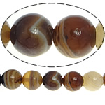 Perle Agate dentelle naturelle, agate lace, Rond, café foncé, 8mm, Trou:Environ 0.8-1mm, Longueur Environ 15.5 pouce, 5Strandstoron/lot, Vendu par lot