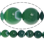 Natural Green Agaat kralen, Groene Agaat, Ronde, natuurlijk, verschillende grootte voor keus & streep, Gat:Ca 1-1.2mm, Per verkocht Ca 15.5 inch Strand