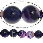 Natural Purple Agate Beads Round & stripe Sold Per Approx 15.5 Inch Strand