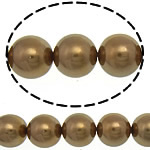 South Sea Shell Kralen, Ronde, koffie kleur, 10mm, Gat:Ca 0.5mm, 40pC's/Strand, Per verkocht 16 inch Strand