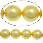 South Sea Shell Helmet, Pyöreä, kulta, 16mm, Reikä:N. 1mm, 25PC/Strand, Myyty Per 16 tuuma Strand