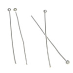 Messing Ball Head Pin, silberfarben plattiert, frei von Blei & Kadmium, 24x1.80x0.50mm, 10000PCs/Tasche, verkauft von Tasche