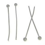 Messing Ball Head Pin, silberfarben plattiert, frei von Blei & Kadmium, 18x1.80x0.50mm, 10000PCs/Tasche, verkauft von Tasche