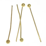 Messing Ball Head Pin, goldfarben plattiert, frei von Blei & Kadmium, 18x1.80x0.50mm, 10000PCs/Tasche, verkauft von Tasche