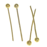 Messing Ball Head Pin, goldfarben plattiert, frei von Blei & Kadmium, 14x1.80x0.50mm, 10000PCs/Tasche, verkauft von Tasche