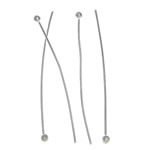 Messing Ball Head Pin, Platinfarbe platiniert, frei von Blei & Kadmium, 30x1.80x0.50mm, 10000PCs/Tasche, verkauft von Tasche