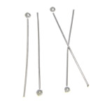 Messing Ball Head Pin, silberfarben plattiert, frei von Blei & Kadmium, 22x1.80x0.50mm, 10000PCs/Tasche, verkauft von Tasche