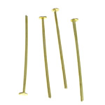 Brass headpin, Ορείχαλκος, χρώμα επίχρυσο, μόλυβδο \x26amp; κάδμιο ελεύθεροι, 20x1.80x0.70mm, Περίπου 16666PCs/KG, Sold Με KG