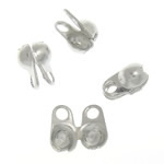 Messing Bead Tips, sølvfarvet forgyldt, bly & cadmium fri, 2.2x3.8x2.2mm, 1.5mm, Hole:Ca. 1mm, 15000pc'er/Bag, Solgt af Bag