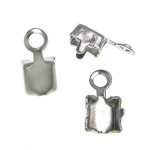 Mässing Cord Tips, platina pläterad, leda & kadmiumfri, 4x7.8x3.4mm, 3.2x3.2mm, Hål:Ca 1.4mm, 3000PC/Bag, Säljs av Bag