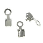 Mässing Cord Tips, platina pläterad, leda & kadmiumfri, 2.5x7x2.7mm, 2x2mm, Hål:Ca 1.3mm, 4000PC/Bag, Säljs av Bag