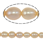 Rýže kultivované sladkovodní perle, Sladkovodní Pearl, přírodní, růžový, Grade, 5-6mm, Otvor:Cca 0.8mm, Prodáno za 14.5 inch Strand