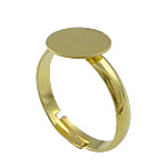 Brass Ring Pad Βάση, Ορείχαλκος, χρώμα επίχρυσο, ρυθμιζόμενο, μόλυβδο \x26amp; κάδμιο ελεύθεροι, 10mm, Μέγεθος:7, 500PCs/τσάντα, Sold Με τσάντα