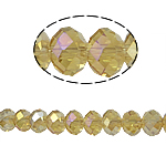 Rondelle kristal kralen, imitatie CRYSTALLIZED™ kristallen, Lt Topaz, 6x8mm, Gat:Ca 1mm, Lengte 15 inch, 10strengen/Bag, Verkocht door Bag