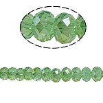 Perles de cristal rondelle, imitation de cristal CRYSTALLIZED™, Olive, 6x8mm, Trou:Environ 1mm, Longueur 15 pouce, 10Strandstoron/sac, Environ 72PC/brin, Vendu par sac