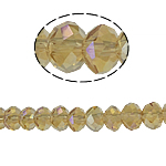 Contas de Cristal Rondelle, imitação de cristal CRYSTALLIZED™, Topázio claro, 4x6mm, Buraco:Aprox 1mm, comprimento 17 inchaltura, 10vertentespraia/Bag, vendido por Bag