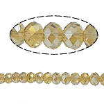 Rondelle Kristály gyöngyök, utánzás CRYSTALLIZED™ kristály, Lt Topaz, 8x10mm, Lyuk:Kb 2mm, Hossz 22 inch, 10Strands/Bag, Által értékesített Bag