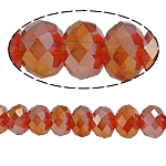 Rondelle Crystal korálky, Krystal, imitace CRYSTALLIZED™ krystal, siam, 4x6mm, Otvor:Cca 1mm, Délka Cca 17.5 inch, 10přediva/Lot, Prodáno By Lot