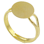 Koper Kussen Ring Base, Messing, gold plated, verstelbaar, lood en cadmium vrij, 10x10mm, Maat:6.5, 400pC's/Bag, Verkocht door Bag