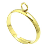 Brass Loop ring Base, Mässing, guldfärg pläterade, justerbar, leda & kadmiumfri, 3mm, Hål:Ca 1mm, Storlek:6.5, 500PC/Bag, Säljs av Bag